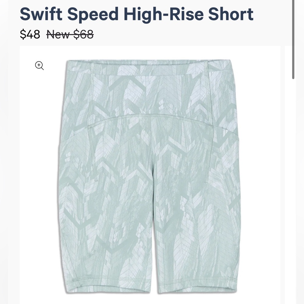 NWOT Lululemon Swift Speed High-Rise Short - Size 8